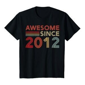 Kids Youth Unisex “Awesome Since 2012” 12 Year Old Birthday Tee NWT Large 11-12